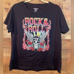 Dramatic Rock & Roll Rhinestone Graphic Tee
